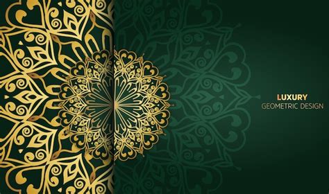 Premium Vector | Creative unique green gradient golden colors mandala ...