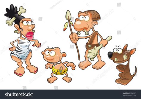 Prehistoric Family Funny Cartoon Vector Characters Stock Vector (Royalty Free) 21240925 ...