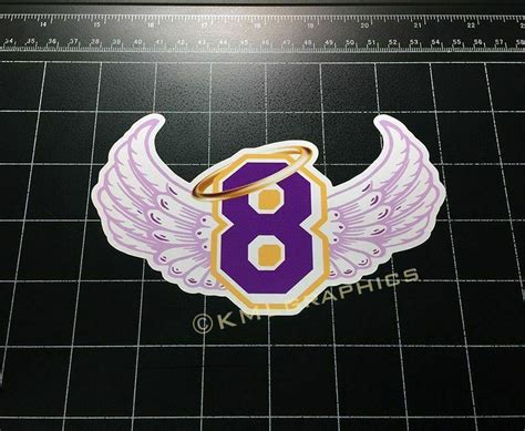 Kobe Bryant #8 angel wings and halo vinyl decal sticker basketball ...