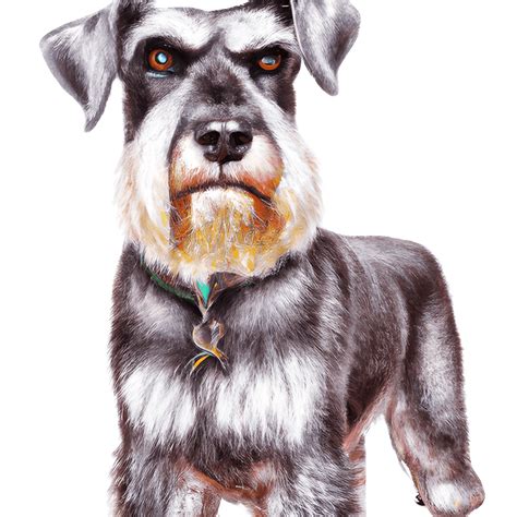 Cute Mini Schnauzer Dog Realistic Colored Pencil Drawing · Creative Fabrica