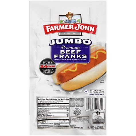 Farmer John Hot Dogs Nutritional Information - Nutrition Pics