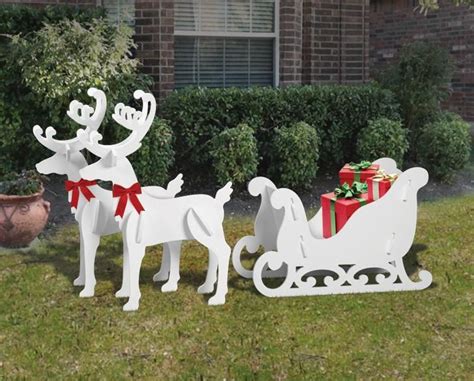 Medium Elegant Reindeer and Sleigh Display | Christmas decorations diy ...