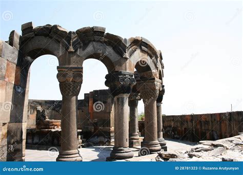 Zvartnots stock image. Image of history, armenian, fragment - 28781323