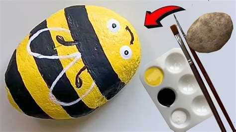 Easy Cute Honey Bee Stone Painting Tutorial