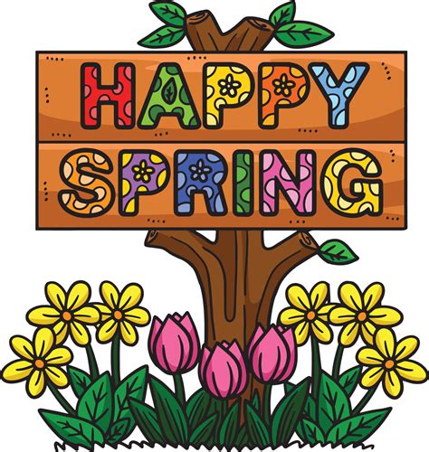 Happy Spring Banner Cartoon Colored Clipart 20119113 Vector Art at Vecteezy