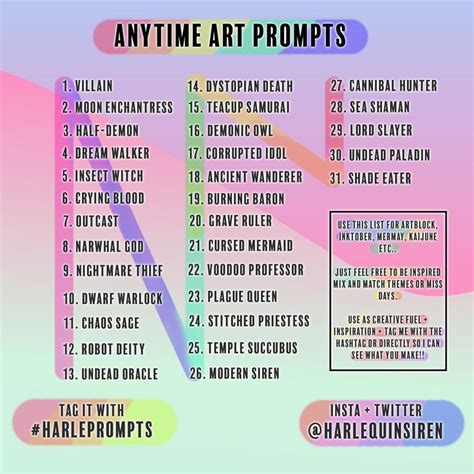 42 Art Prompts for Discovering New Creative Ideas | Art style challenge ...