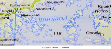 Map Inari Lake Finland Stock Photo (Edit Now) 1015654357