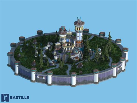 Blue Future - A futuristic fortress inside the forest , Bastille Project : r/Minecraft