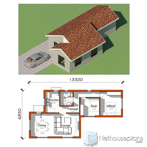 Simple House Plans | 2 Bedroom House Plans South Africa|Nethouseplans