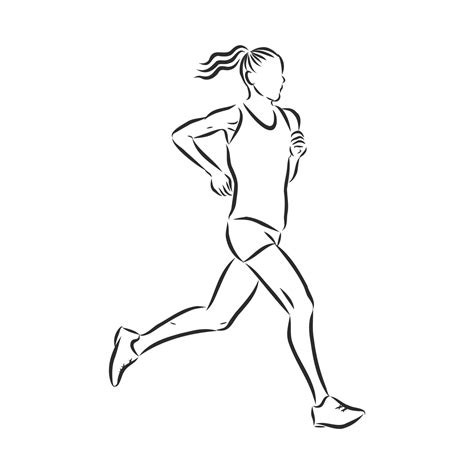 runner vector sketch 16776897 Vector Art at Vecteezy