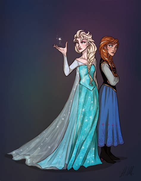 Elsa and Anna - Frozen Fan Art (35319788) - Fanpop