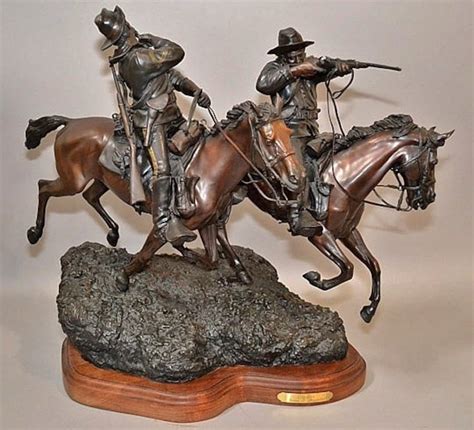 Western Art : Spectacular Western Bronze Sculpture Entitiled crossfire by James P. Regimbal 26/ ...