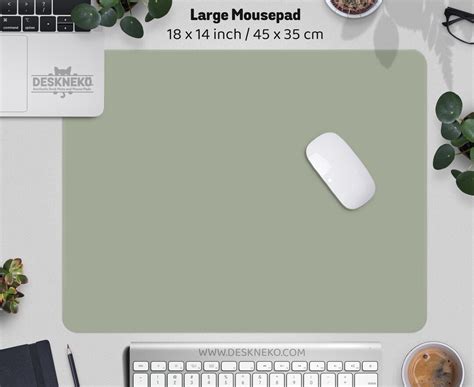 Green Mousepad With Wrist Rest Neutral Mouse Pad Large Large - Etsy