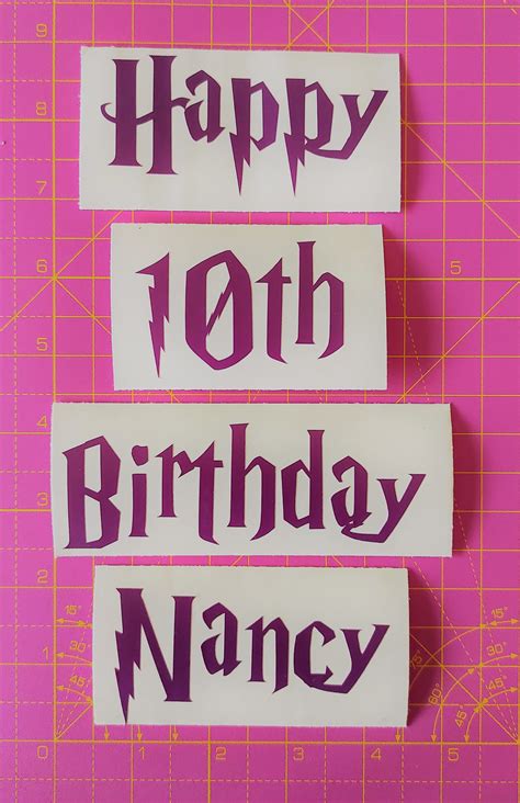 Happy Birthday Name Sticker Personalised Birthday Vinyl - Etsy