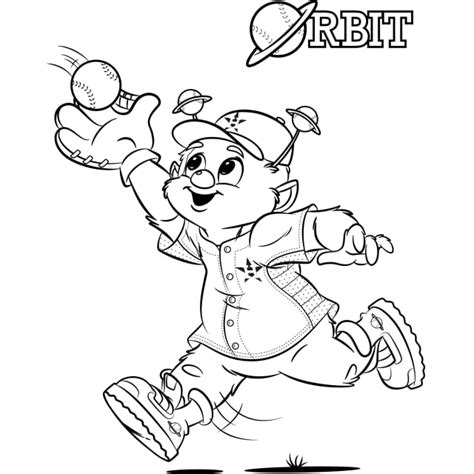 Orbit Astros Mascot Cartoon Coloring Pages