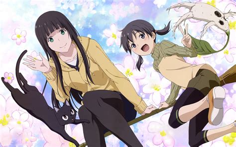 Download Chinatsu Kuramoto Makoto Kowata Anime Flying Witch HD Wallpaper