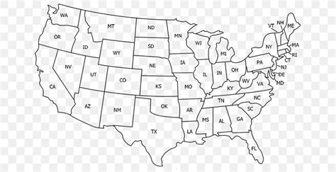 Map Of The United States With Abbreviations