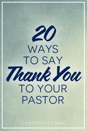 How to Say "Thank You" to a Pastor: 20 Great Ways - SeedTime