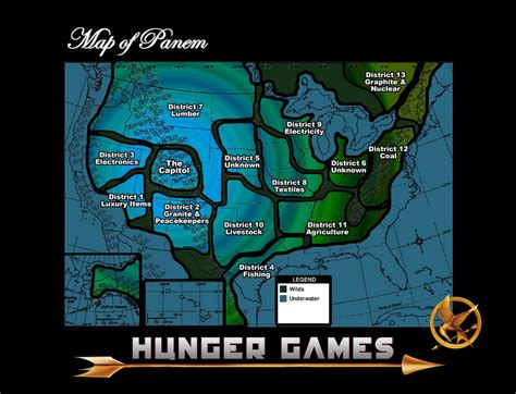 District 1-13 map - The Hunger Games