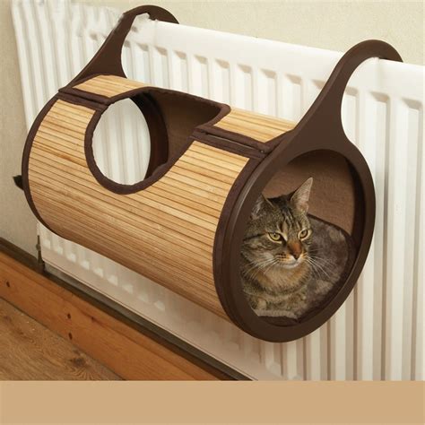 Natural Bamboo Radiator Cat Bed Home Tent Cat Tunnel Toys | Etsy