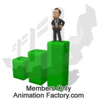 Businessman standing atop bar graph #59712 | Animation Factory