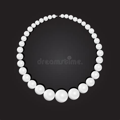 Pearl Necklace on Black Background, Stock Illustration Vector Stock Vector - Illustration of ...