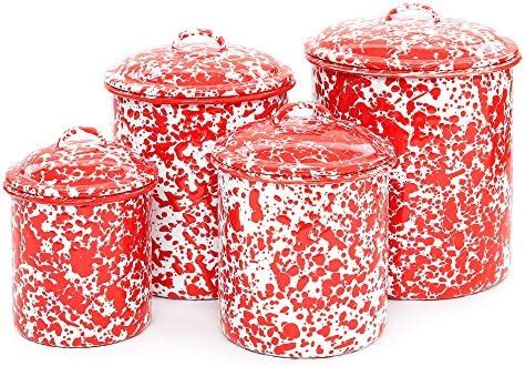 Red 4-Piece Ceramic Canister Set - agrohort.ipb.ac.id