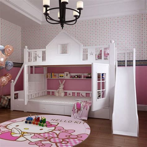 Vivan Interio Children’s girls Princess Bunk Beds Kids bunk bed European design wooden bunk bed ...