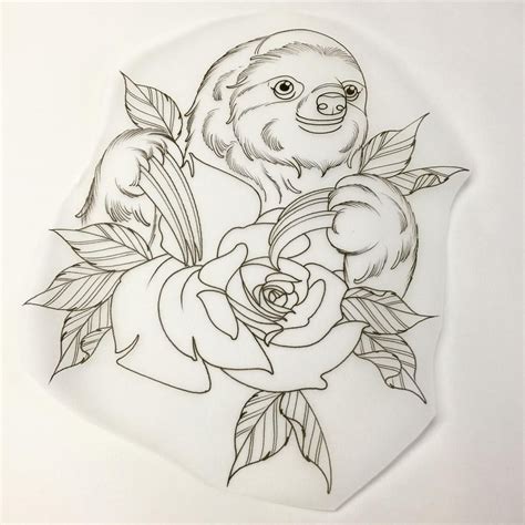 Mark Walker Tattooer on Instagram: “Sloth clinging onto his rose....doing this soon hopefully ...