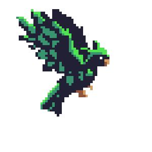 Pixel Art of a bird flapping it's wings. Created while taking the Learn to Create Pixel Art for ...