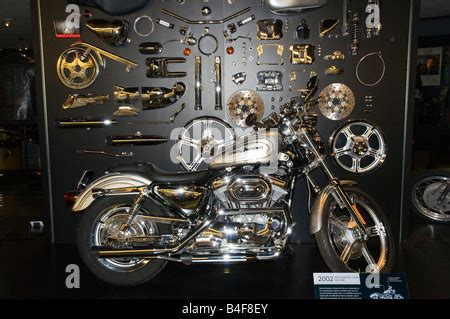 Harley-Davidson Sportster & Accessories on display at the companies new museum in Milwaukee ...