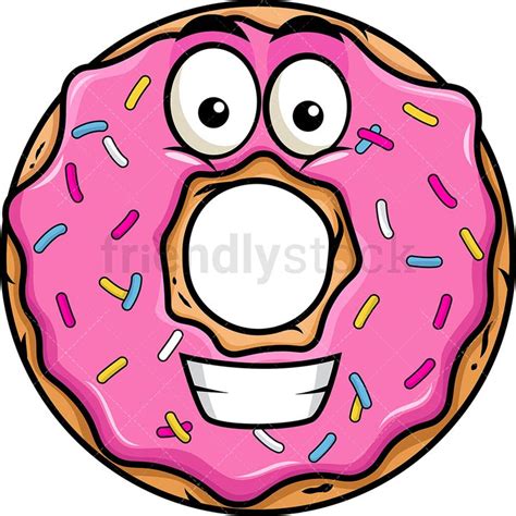 Grinning Donut Emoji Cartoon Clipart Vector - FriendlyStock | Cartoon clip art, Donut cartoon ...