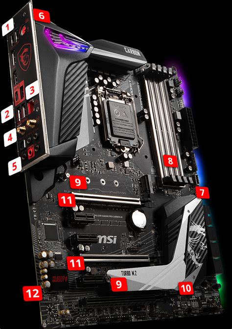 MSI MPG Z390 GAMING PRO CARBON AC LGA 1151 (300 Series) Intel Z390 HDMI SATA 6Gb/s USB 3.1 ATX ...