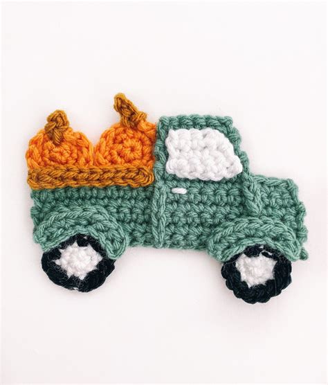 PATTERN Crochet Pumpkin Truck Applique Pattern Beginner Project Quick and Easy Fall Decoration ...