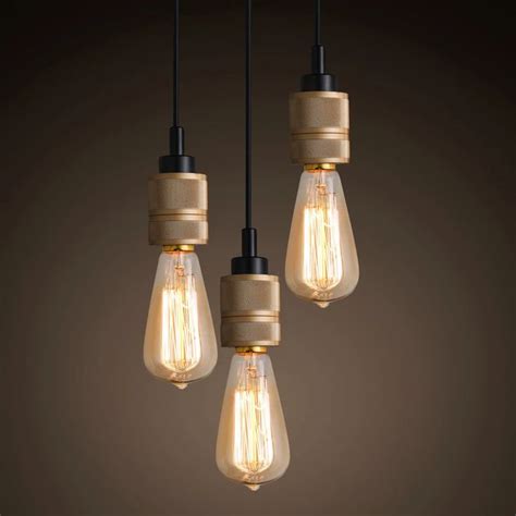 Hooked Industrial Brass Single Bare Edison Bulb Pendant Light – Tudo And Co in 2020 | Bulb ...