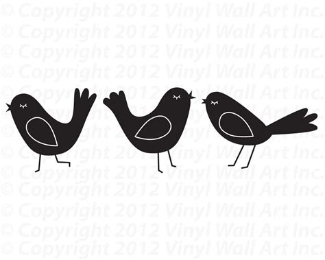 Art Bird Vinyl Wall Decals set of 3 Size LARGE Bird Bird - Etsy