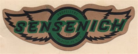 SENSENICH PROPELLER COMPANY LOGO. | OldWoodward History Gallery