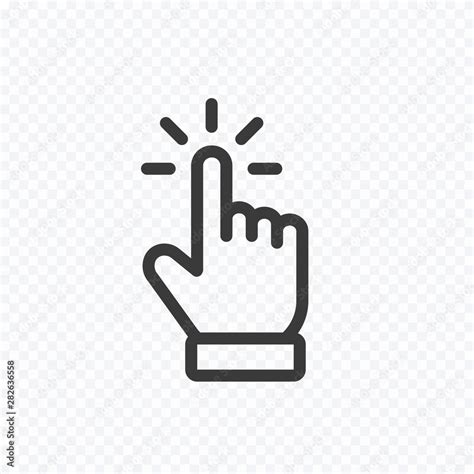 Click cursor icon isolated on transparent background. Vector hand pointer symbol. Stock Vector ...