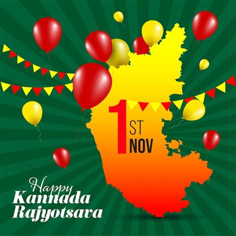 Premium Vector | Celebration of Karnataka Formation Day, Kannada ...