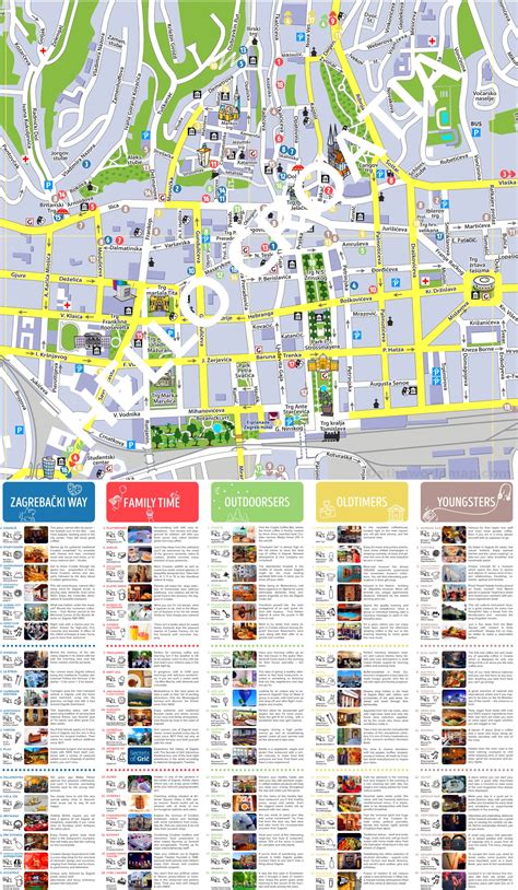 Zagreb tourist attractions map - Ontheworldmap.com