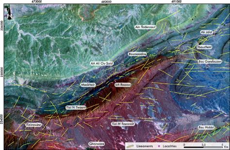 -Map of fractures extracted manually from the false colors composite ...