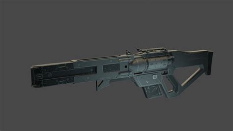 3D model Futuristic Assault-Rifle VR / AR / low-poly OBJ FBX DAE