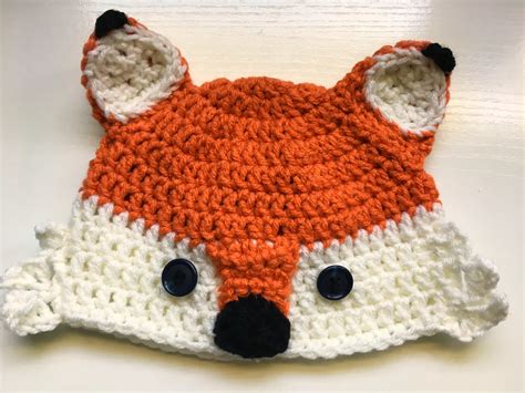 Crochet Fox Hat Photo PropHandmade Baby hat Child Hat