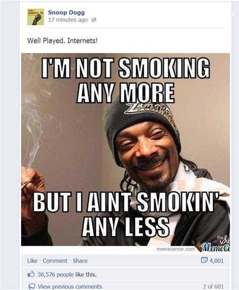 Snoop Dogg posting Snoop Dogg memes on Facebook. : r/funny