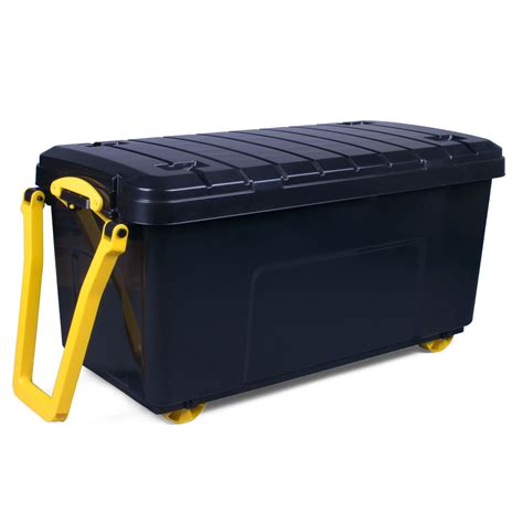 Really Useful Black Large 160L Plastic Wheeled Trunk | Departments ...