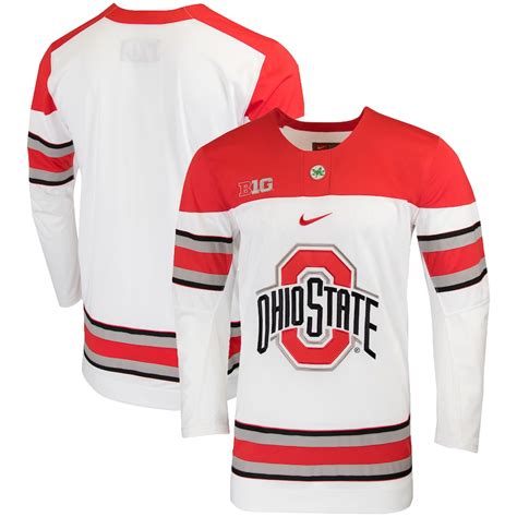 Men's Nike White Ohio State Buckeyes Replica College Hockey Jersey