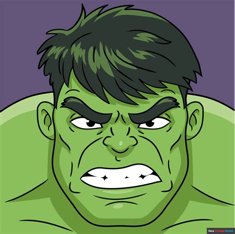 How to Draw Hulk's Face - Really Easy Drawing Tutorial