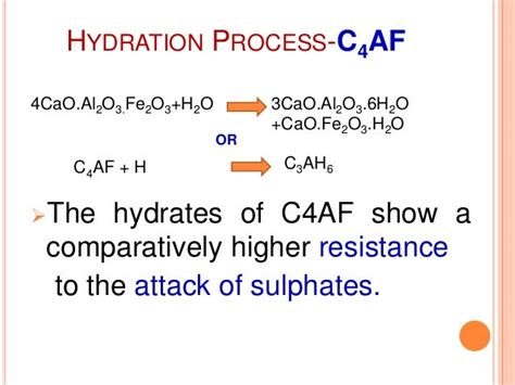 Hydration of cement