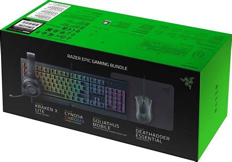 RAZER Epic Gaming Bundle - Cynosa Chroma + DA Essential + Kraken X Lite + GoliathusMobile ...