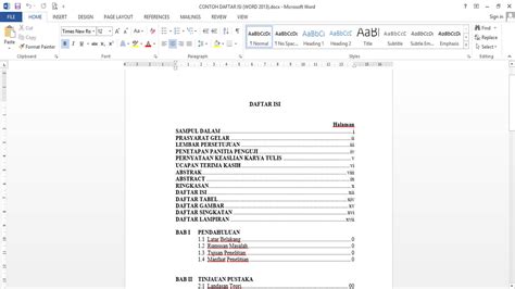 Cara Nak Buat Isi Kandungan Microsoft Word